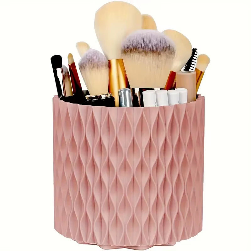 360° Rotating Makeup Tool Storage Box Desktop Organizer Cosmetic Brushes Holder Lipstick Eyebrow Pencil Holder Jewelry Container