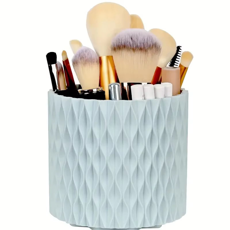 360° Rotating Makeup Tool Storage Box Desktop Organizer Cosmetic Brushes Holder Lipstick Eyebrow Pencil Holder Jewelry Container