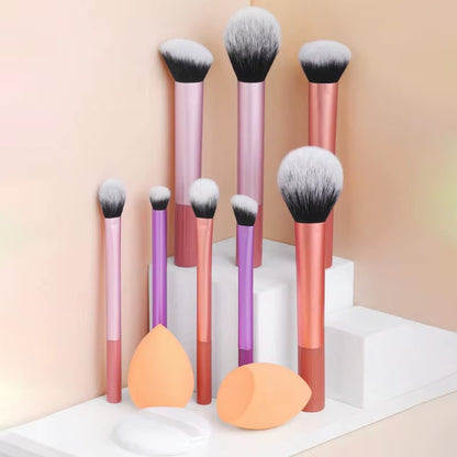 8Pcs Pro Makeup Brush Set - Soft, Premium Synthetic Hair, Cruelty-Free, Easy to Clean, Foundation, Blush, Eyeshadow, Cosmetic