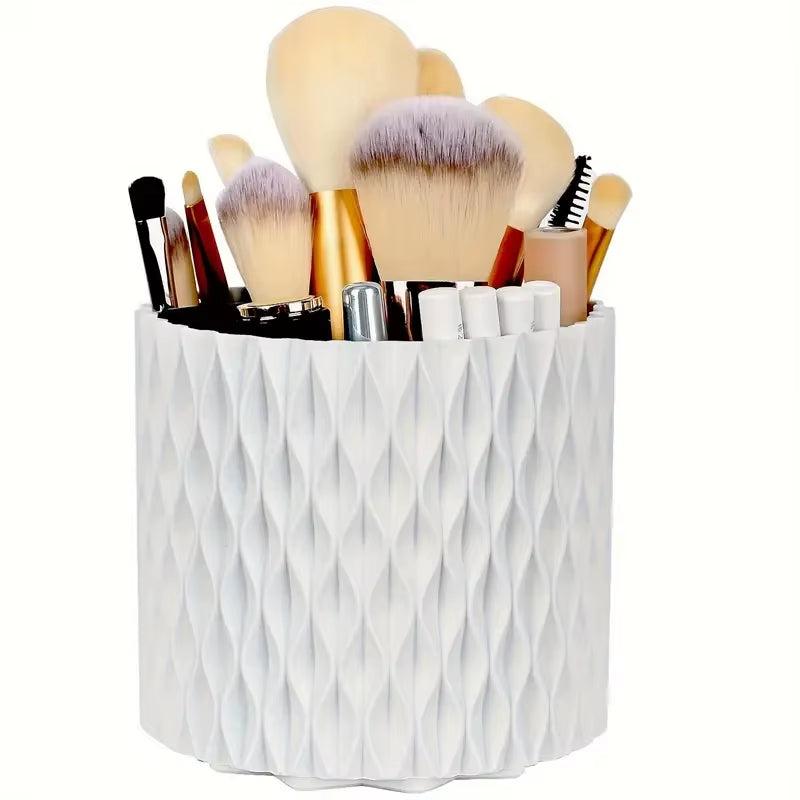 360° Rotating Makeup Tool Storage Box Desktop Organizer Cosmetic Brushes Holder Lipstick Eyebrow Pencil Holder Jewelry Container